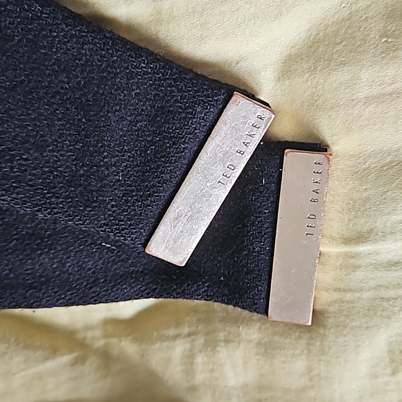 TED BAKER: black cashmere wool Nevia wrap coat - Picture 10 of 10